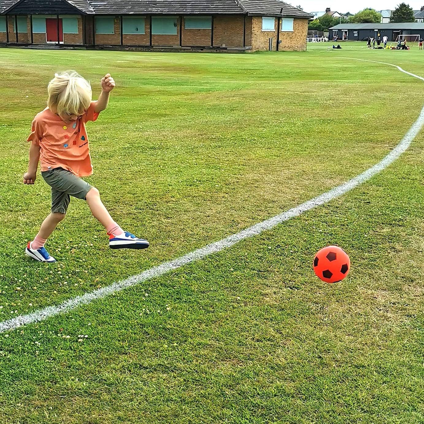 HTI Toys & Games Fun Sport Size 5 Blue Football | Indoor/Outdoor Soft Sponge Foam Soccer Ball Great Fun For Adults And Kids Boys & Girls