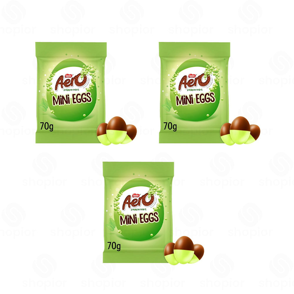 Aero Peppermint Milk Chocolate Easter Mini Eggs Sharing Bag 70g – Mint Chocolate Eggs Bulk Packs