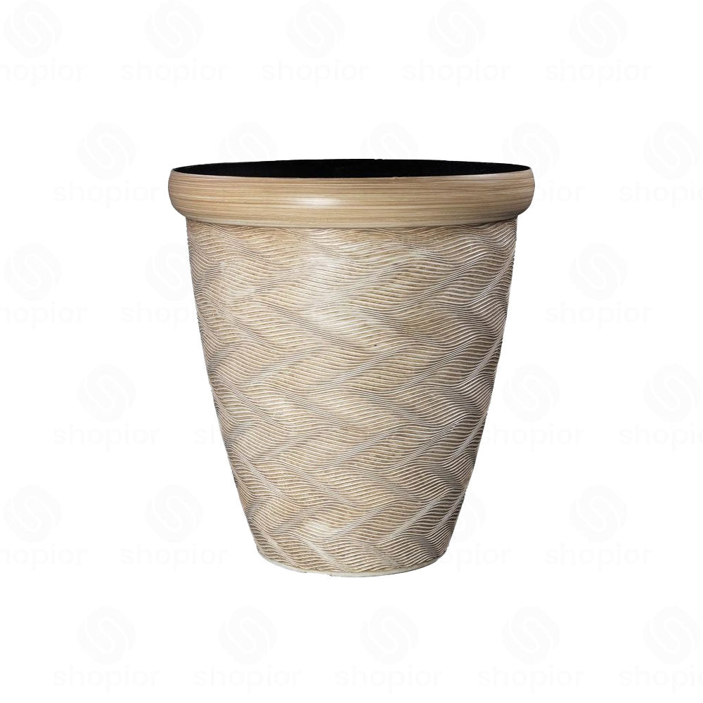 Artex Wave Textured Planter | Medium & Large Planters Variety – Modern Ripple Effect