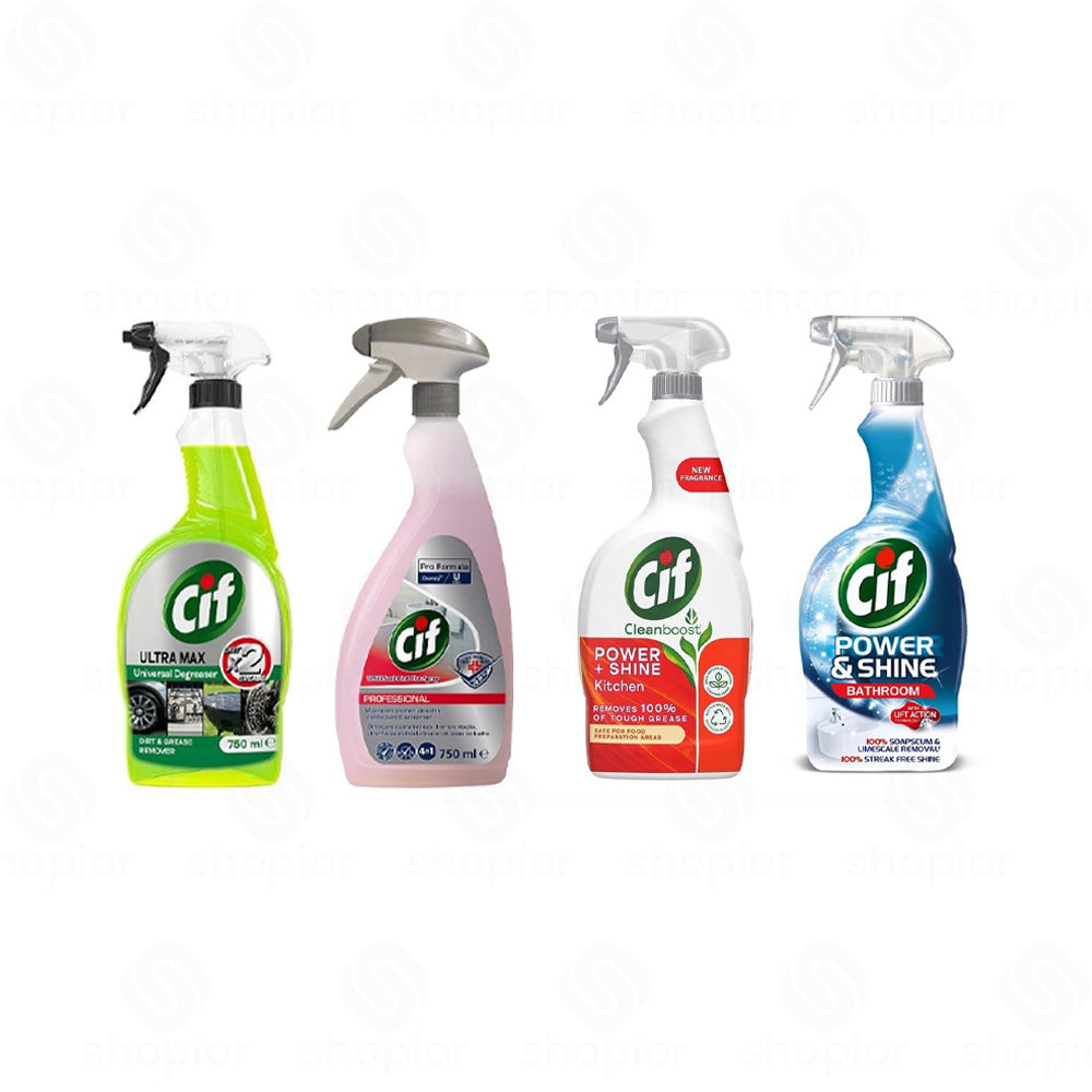 Cif Bathroom & Kitchen Cleaning Spray | Multi Surface Cleaner | Anti Bacterial Kitchen Degreaser