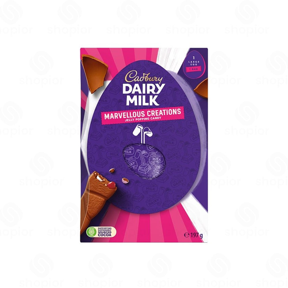 Cadbury Dairy Milk Marvellous Creations Easter Egg 197g – Jelly Popping Candy Chocolate
