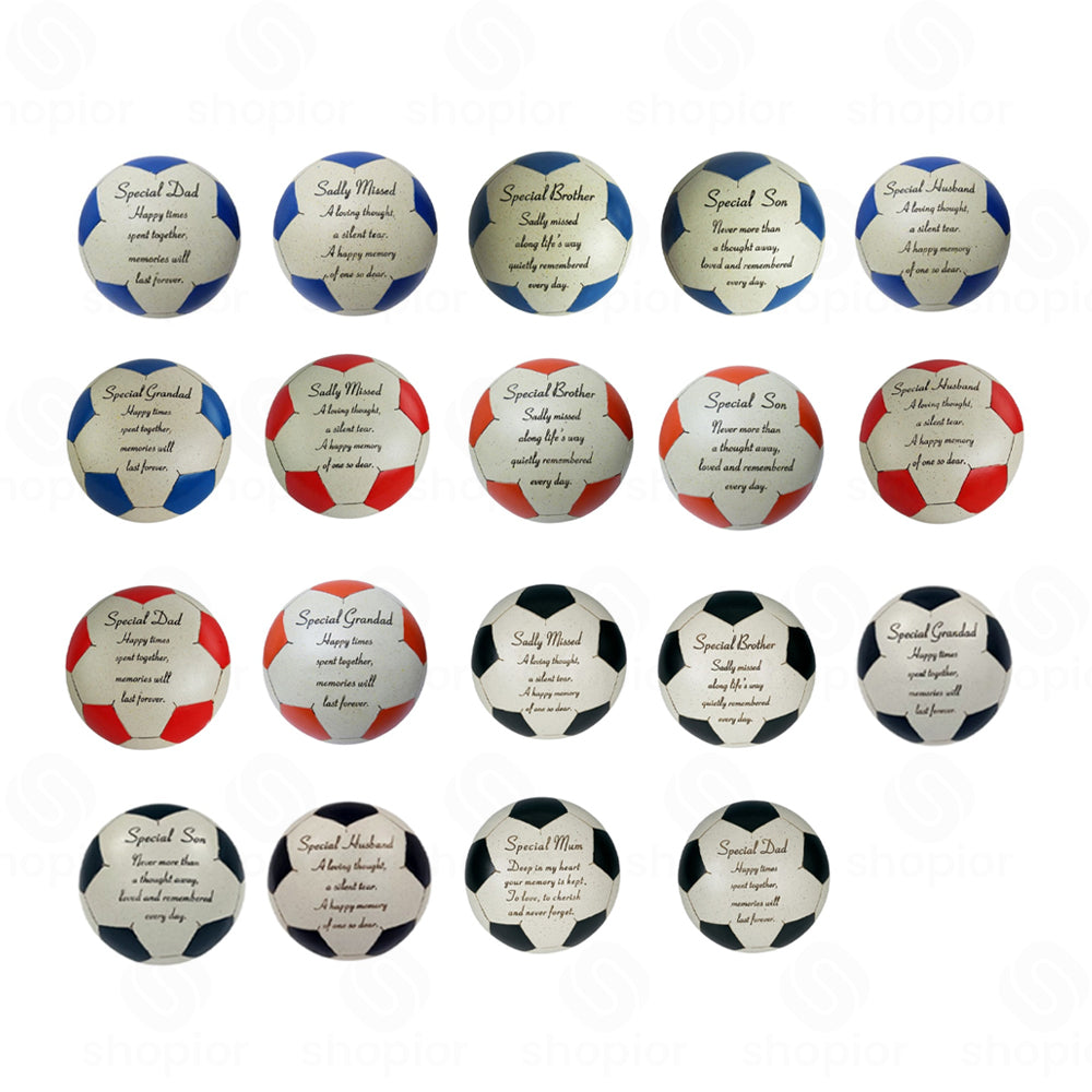 3D Football Memorial Plaque | Weatherproof Graveside Cemetery Ornament