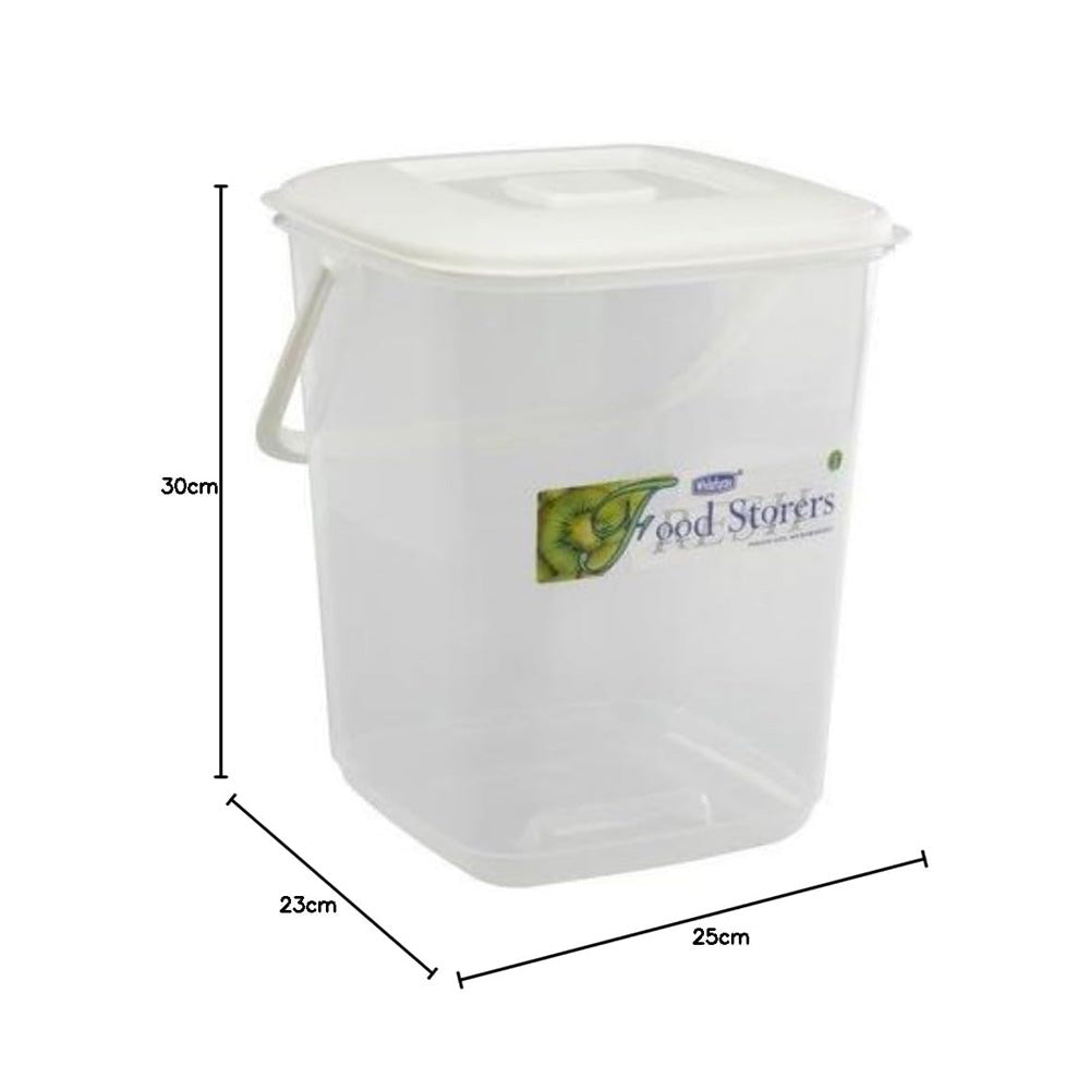 10L Durable Clear Plastic Food Storage Canister with Handle & Airtight Lid – Large Kitchen Container | Multipurpose for Flour, Rice, Cereal, Biscuits, Pet Food, Flour & Baking
