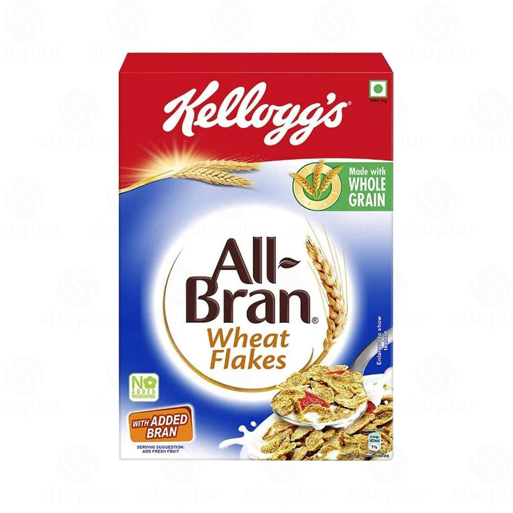 Kellogg's All Bran Wheat Flakes Breakfast Cereal | High Fibre Whole Grain Cereals | 440g × Case of 6