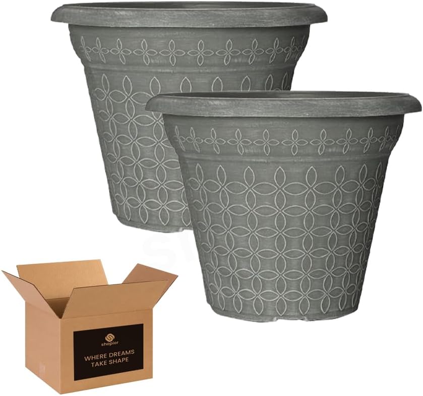 Mod Flora Plant Pot Planter – 9L Indoor Outdoor Flower Pot with Drainage Holes