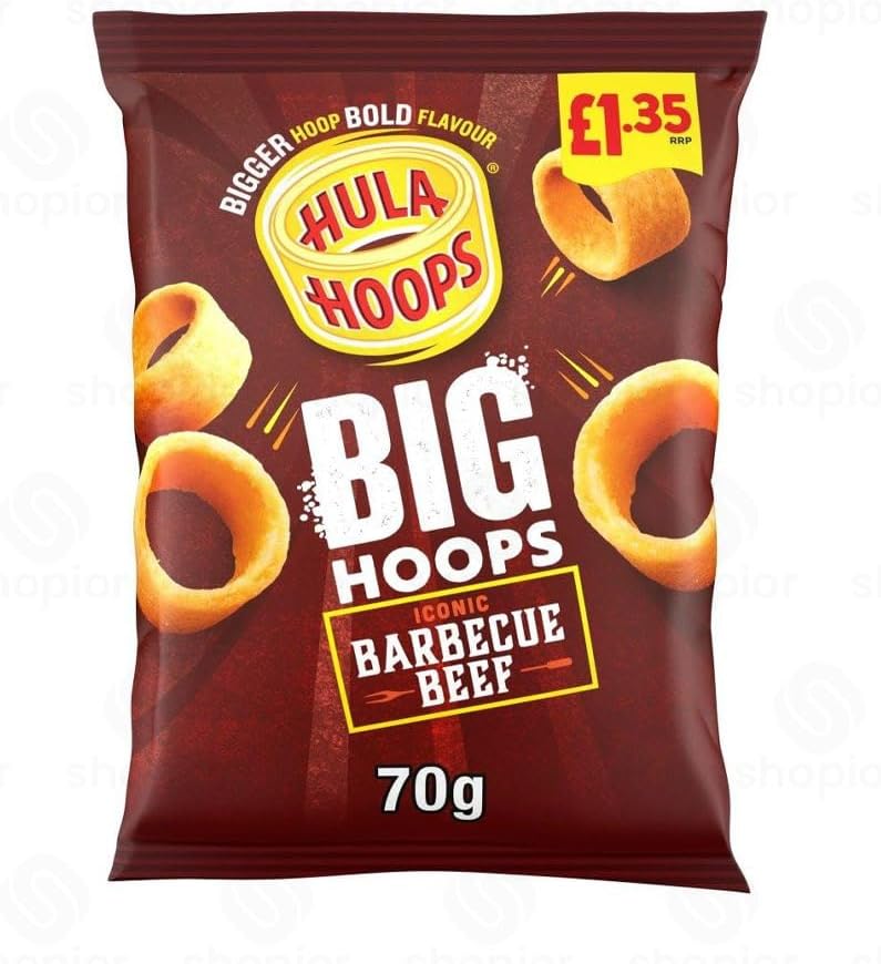 Hula Hoops Crisps Variety | BBQ, Cheese & Onion, Original, Ready Salted, Salt & Vinegar