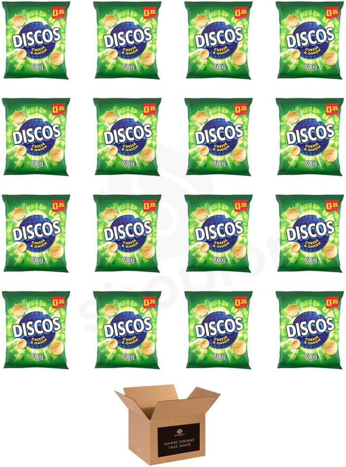 Discos Crisps Multipack 6 | Cheese & Onion, Salt Vinegar, Prawn Cocktail Flavour