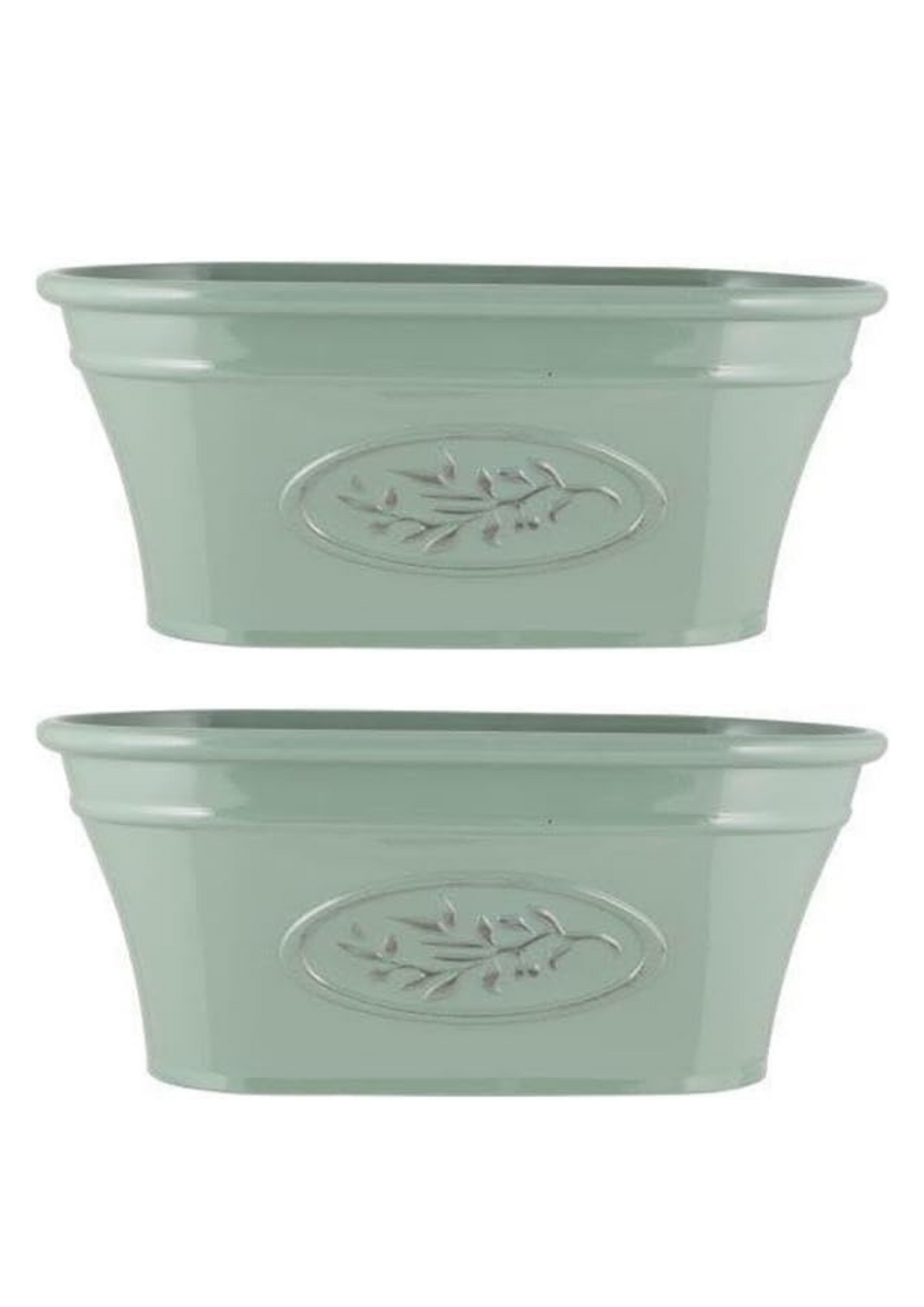 shopior Classic Olive Plastic Planter Trough for Gardening – Flowers Pot with Glossy Finish Weatherproof Plant Pot with Drainage Holes – Gardens, Balconies & Windowsills | 38cm (38cm-Green, Pack 2)