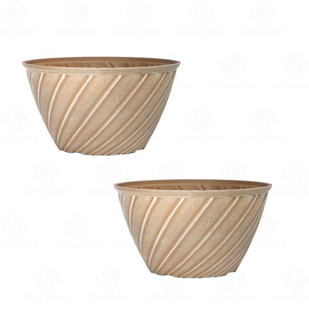 Willow 31cm (12 Inch) Aged Terracotta Planter – Large Plastic Plant Pot Indoor Outdoor