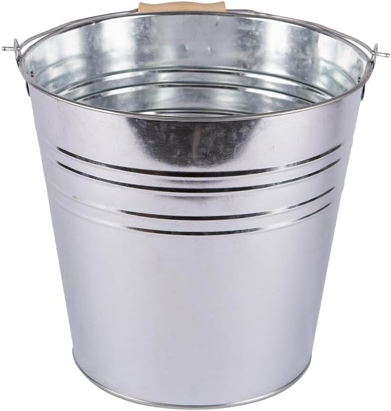 Galvanised Steel Coal & Ash Bucket – Heavy Duty Firewood & Kindling Storage Bin
