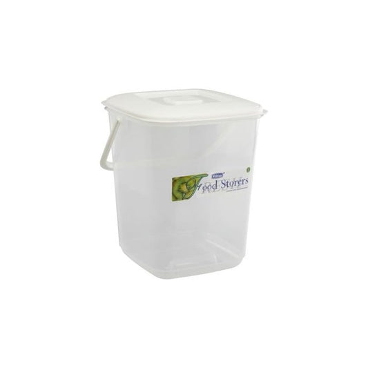 10L Durable Clear Plastic Food Storage Canister with Handle & Airtight Lid – Large Kitchen Container | Multipurpose for Flour, Rice, Cereal, Biscuits, Pet Food, Flour & Baking (Pack of 1)