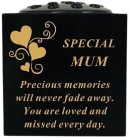 David Fischhoff Graveside Memorial Black & Gold Rose Bowl with Hearts - Special Mum