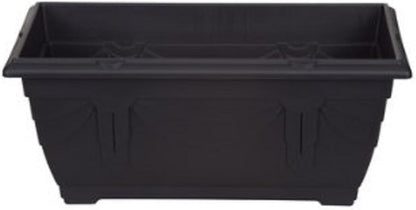 shopior Venetian Window Box Planter Pot– Durable Rectangle Plastic Outdoor Planters for Home & Garden | Planting Trough for Windows (Green - Pack 1, 40cm - (Window Box))