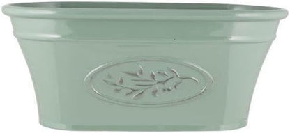 shopior Classic Olive Plastic Planter Trough for Gardening – Flowers Pot with Glossy Finish Weatherproof Plant Pot with Drainage Holes – Gardens, Balconies & Windowsills | 38cm (38cm-Green, Pack 2)