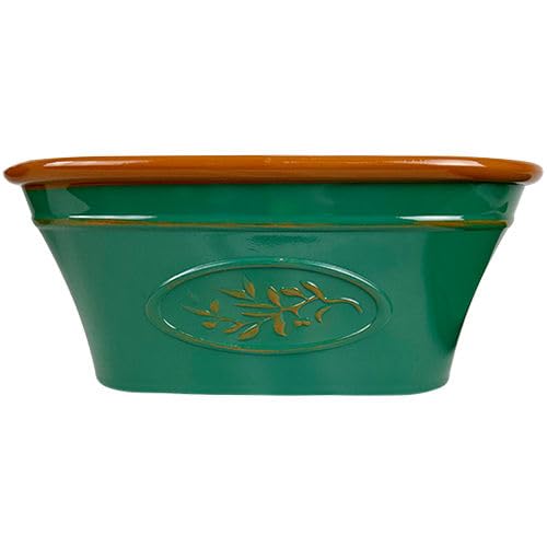 Fargro Olive Trough 38cm - Dark Green with Brown Rim Code: KA200328DGBR
