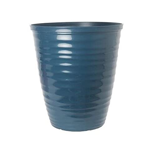Dune Gloss Ripple Plastic Plant Pot Garden Planter TEAL colour 28cm dia.