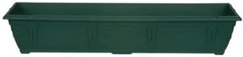 shopior Rectangle Plastic Outdoor Planters | Window Flower Box | Long Plastic Planter Box | Plastic Window Planters | Large 90 cm Planting Trough for Windows | Durable Plastic Flower Box (1, Green)