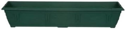 shopior Rectangle Plastic Outdoor Planters | Window Flower Box | Long Plastic Planter Box | Plastic Window Planters | Large 90 cm Planting Trough for Windows | Durable Plastic Flower Box (1, Green)