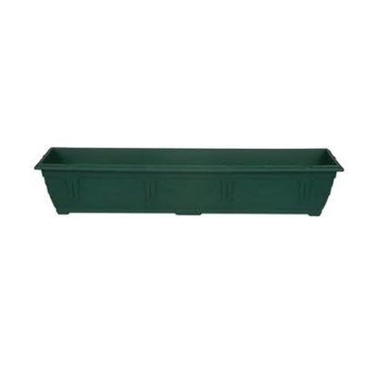 shopior Rectangle Plastic Outdoor Planters | Window Flower Box | Long Plastic Planter Box | Plastic Window Planters | Large 90 cm Planting Trough for Windows | Durable Plastic Flower Box (1, Green)