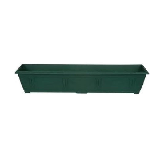 shopior Rectangle Plastic Outdoor Planters | Window Flower Box | Long Plastic Planter Box | Plastic Window Planters | Large 90 cm Planting Trough for Windows | Durable Plastic Flower Box (1, Green)
