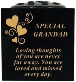 David Fischhoff Graveside Memorial Black & Gold Rose Bowl with Hearts - Special Grandad
