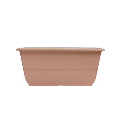 shopior 30cm (12 Inch) Peach Terracotta Plastic Plant Pots – 10L Round Garden Planters with Drainage – Weatherproof Indoor & Outdoor Tub (Peach Terracotta, Phidelphia Window Box 20"-Pack 1)