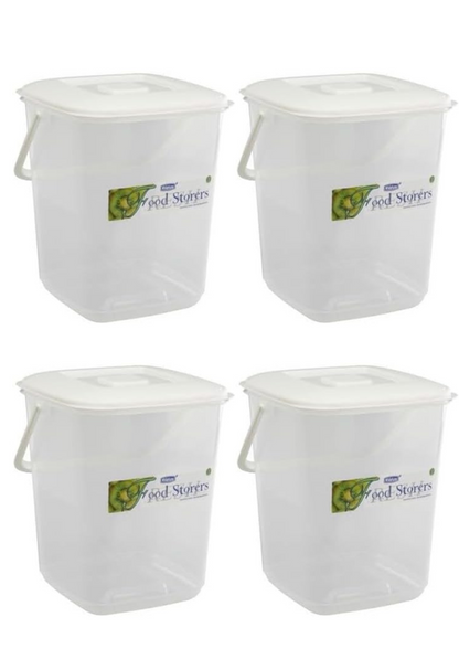 10L Durable Clear Plastic Food Storage Canister with Handle & Airtight Lid – Large Kitchen Container | Multipurpose for Flour, Rice, Cereal, Biscuits, Pet Food, Flour & Baking (Pack of 1)