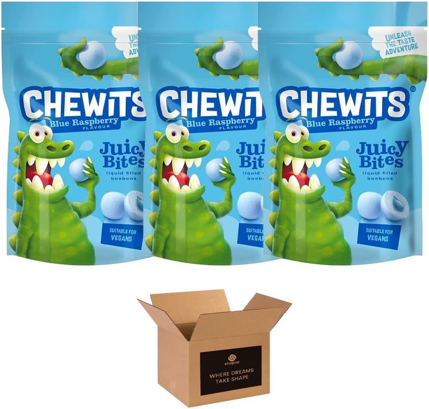 Juicy Bites – Blue Raspberry, Apple, Lemon Sour | Fruity Chewy Sweets Candy Bars