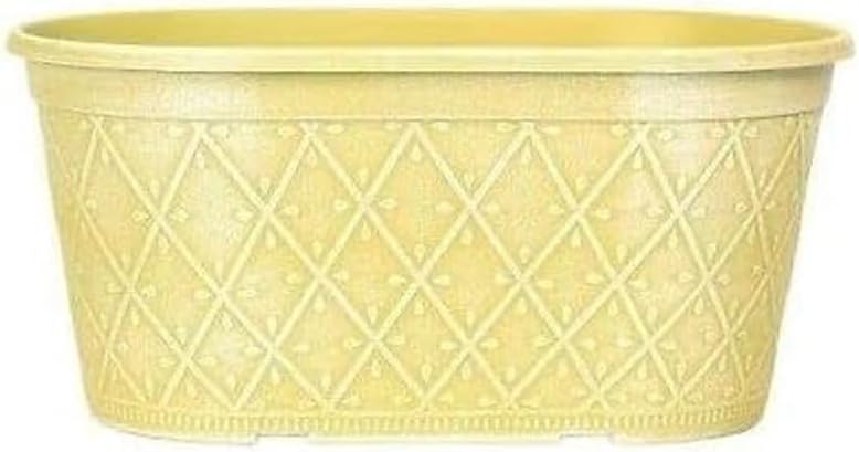Powdered Whitewashed Trough Window Box 42cm – Decorative Plastic Outdoor Planter with Drainage Holes – Weatherproof Plastic Outdoor Planter with Drainage Holes Flower Pot for Gardens (1, Pink)