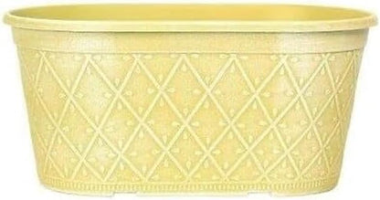 Powdered Whitewashed Trough Window Box 42cm – Decorative Plastic Outdoor Planter with Drainage Holes – Weatherproof Plastic Outdoor Planter with Drainage Holes Flower Pot for Gardens (1, Pink)