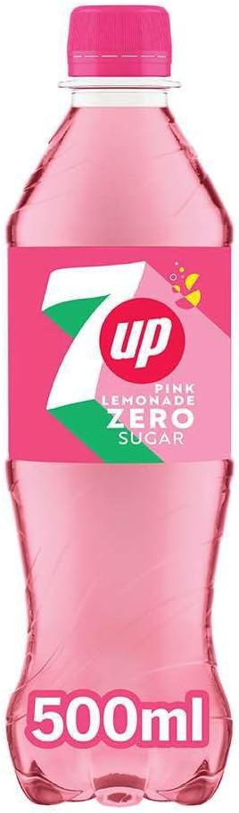 7UP Zero Pink Lemonade, 500ml Bottle (Pack of 24)