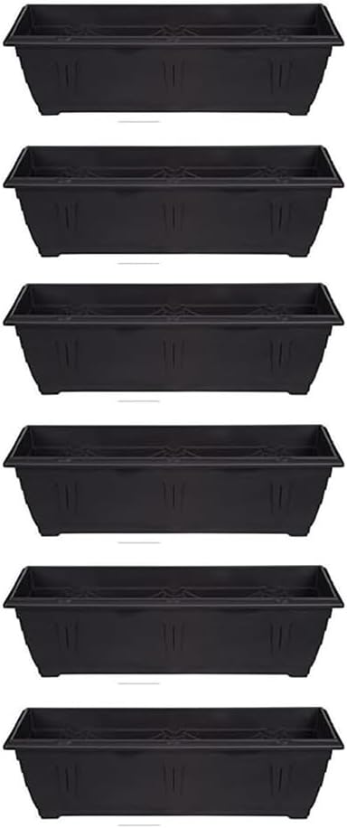 shopior Venetian Window Box Planter Pot– Durable Rectangle Plastic Outdoor Planters for Home & Garden | Planting Trough for Windows (Green - Pack 1, 40cm - (Window Box))