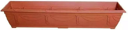shopior Venetian Window Box Planter Pot– Durable Rectangle Plastic Outdoor Planters for Home & Garden | Planting Trough for Windows (Green - Pack 1, 40cm - (Window Box))