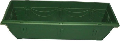 shopior Venetian Window Box Planter Pot– Durable Rectangle Plastic Outdoor Planters for Home & Garden | Planting Trough for Windows (Green - Pack 1, 40cm - (Window Box))