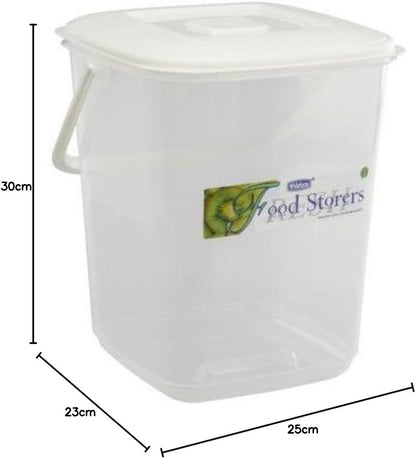 Whitefurze Durable Clear Plastic Food Canister with Handle 10L Item