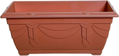 shopior Venetian Window Box Planter Pot– Durable Rectangle Plastic Outdoor Planters for Home & Garden | Planting Trough for Windows (Green - Pack 1, 40cm - (Window Box))
