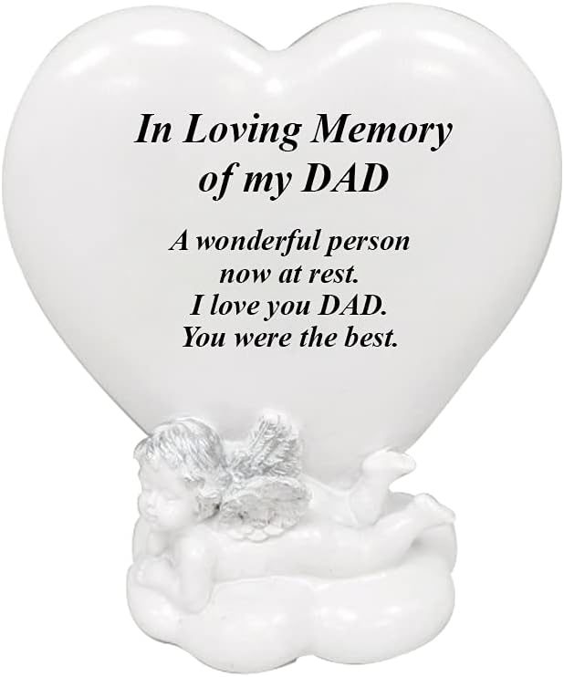 OnlineStreet Memorial Heart Plaques Grave Cherub Ornaments - Personalised Grave Decoration Plaques, Cherub, Engraved with Remembrance Quotes in Loving Memory of your Special Ones (Husband)