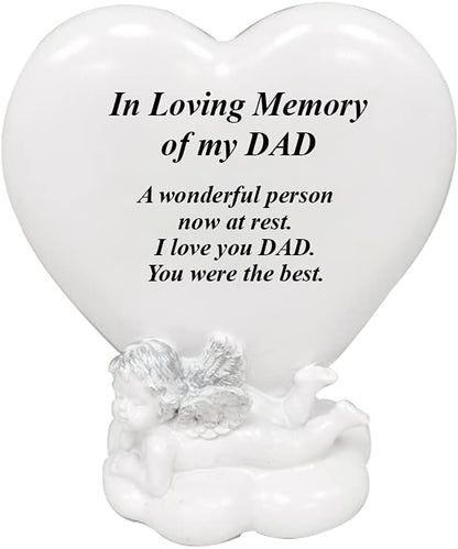 OnlineStreet Memorial Heart Plaques Grave Cherub Ornaments - Personalised Grave Decoration Plaques, Cherub, Engraved with Remembrance Quotes in Loving Memory of your Special Ones (Husband)