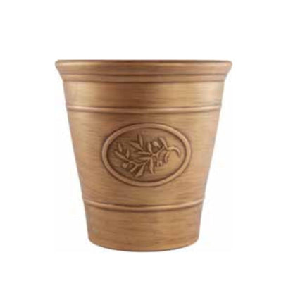 Metallic Effect Olive Planter Plastic Plant Flower Pot Garden Home-30cm-Gold