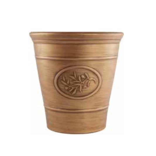 Metallic Effect Olive Planter Plastic Plant Flower Pot Garden Home-30cm-Gold