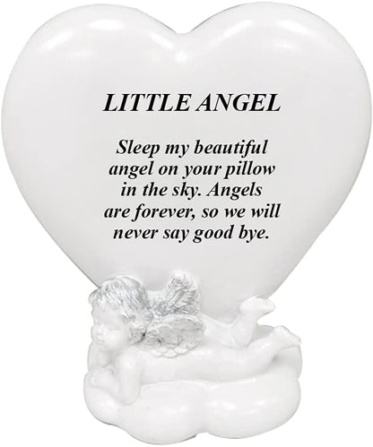 OnlineStreet Memorial Heart Plaques Grave Cherub Ornaments - Personalised Grave Decoration Plaques, Cherub, Engraved with Remembrance Quotes in Loving Memory of your Special Ones (Husband)