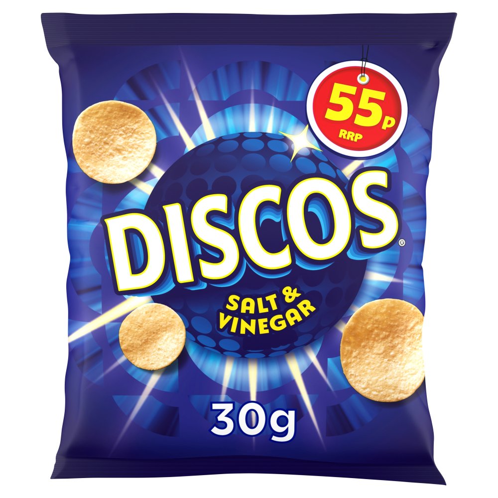 Discos Crisps Multipack 6 | Cheese & Onion, Salt Vinegar, Prawn Cocktail Flavour