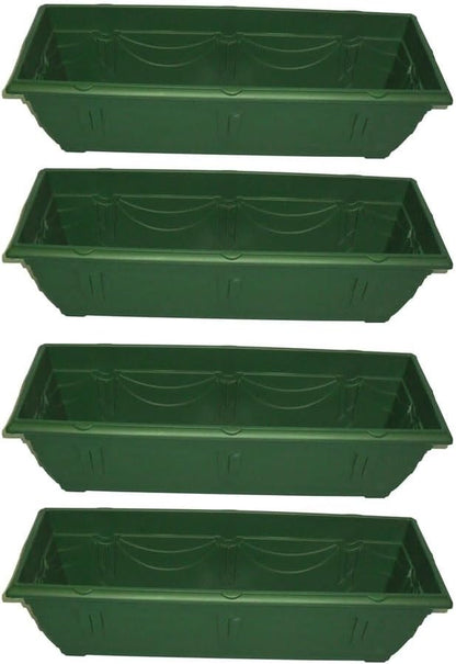 shopior Venetian Window Box Planter Pot– Durable Rectangle Plastic Outdoor Planters for Home & Garden | Planting Trough for Windows (Terracotta - Pack 6, 60cm - (Window Box))