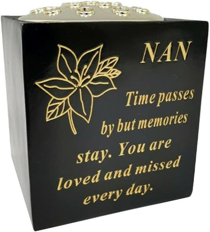 Graveside Memorial Vase – Weatherproof Grave Flower Container with Removable Lid – Elegant Cemetery Tribute Vase | Remembrance Ornament, Sympathy Gift for Loved One (Brother)