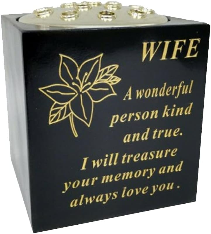 Graveside Memorial Vase – Weatherproof Grave Flower Container with Removable Lid – Elegant Cemetery Tribute Vase | Remembrance Ornament, Sympathy Gift for Loved One (Brother)