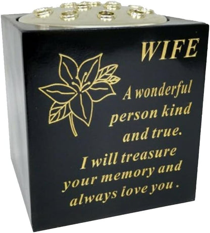 Graveside Memorial Vase – Weatherproof Grave Flower Container with Removable Lid – Elegant Cemetery Tribute Vase | Remembrance Ornament, Sympathy Gift for Loved One (Brother)