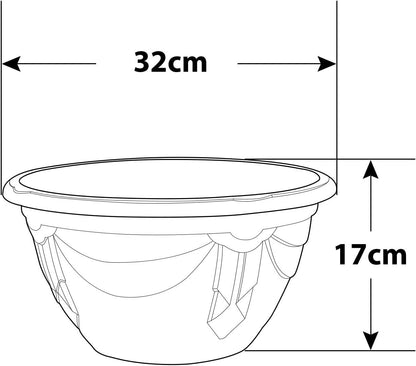 Whitefurze G02074 32cm Venetian Hanging Basket - Forest Green