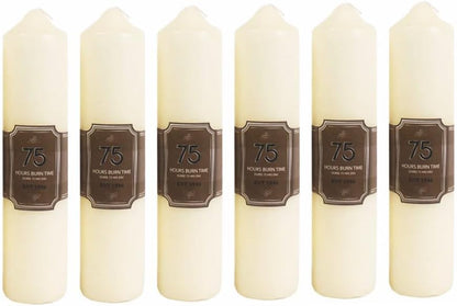 White Unscented Block Candle Gift Set | Large Pillar Candles | Non-Drip Wax Candles for Church, Xmas, Home Decor | Multi Purpose Indoor Outdoor Votive Candles | Long Burn Time (75 Hour, Pack 1)