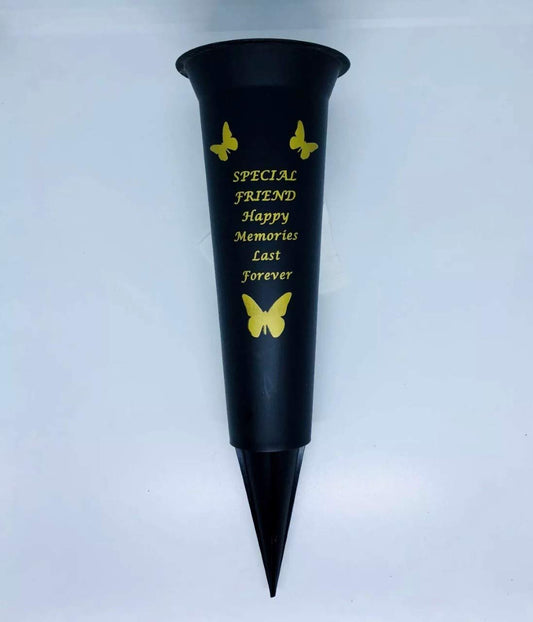 David Fischhoff Special Friend Verse Graveside Memorial Grave Spiked Flower Vase