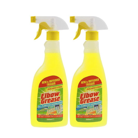 Elbow Grease All Purpose Kitchen/Floor/Tile/Wall/Bathroom/Glass/Carpet Cleaner - Elbow Grease Clothes Stain Remover - AntiBacterial Sticky Stuff Remover Spray (500 ml) (Pack of 2)